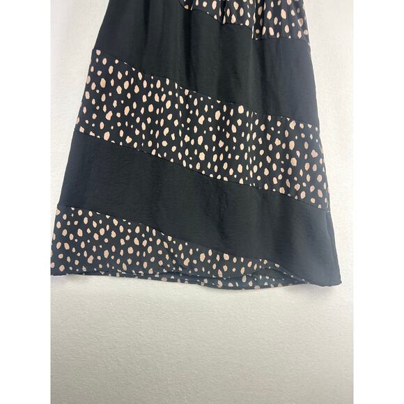 Peach Perfect black and brown polkadot midi skirt size medium boho chic￼ - Picture 2 of 8